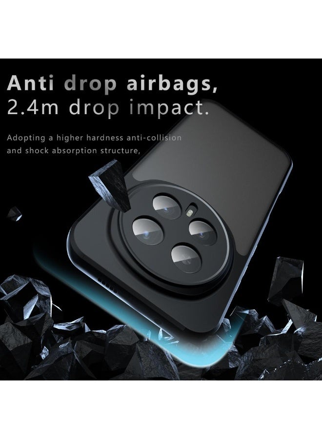 Case Cover Shockproof Hard PC Back Soft TPU Frame Matte Black Slim Protective Cover Compatible with  Honor Magic 8 Pro ( Black) - Image 4