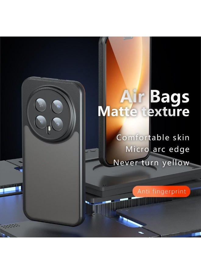 Case Cover Shockproof Hard PC Back Soft TPU Frame Matte Black Slim Protective Cover Compatible with  Honor Magic 8 Pro ( Black) - Image 2