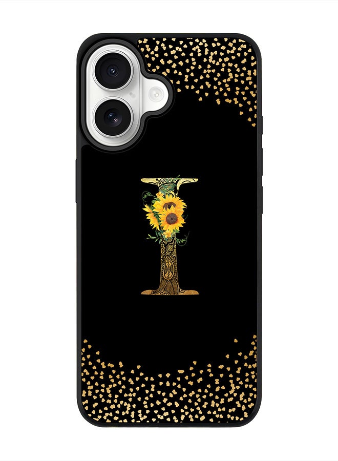 Stylizedd iPhone 17 Case, [Compatible with MagSafe] Slim Magnetic cover Phone Case iPhone 17 -Custom Floral Monogram - I ( Black ) - Image 1