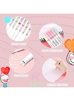 Generic Curve Highlighter Pen Set, 6 Pcs Dual Tip Pens Highlighters, Curve Highlighter Pen for Kids, Colored Highlighters Markers for Coloring Books Writing Journal Drawing Scrapbook Art Office  - Image 2