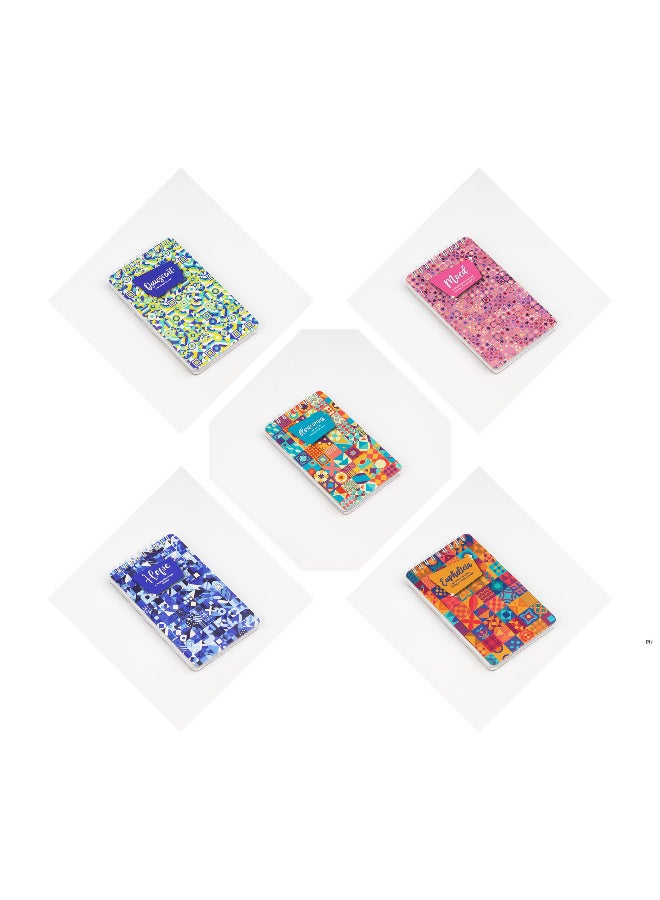 Borg El Arab Geometric Pattern Collection Spiral Notebooks A6 Size  - Image 1