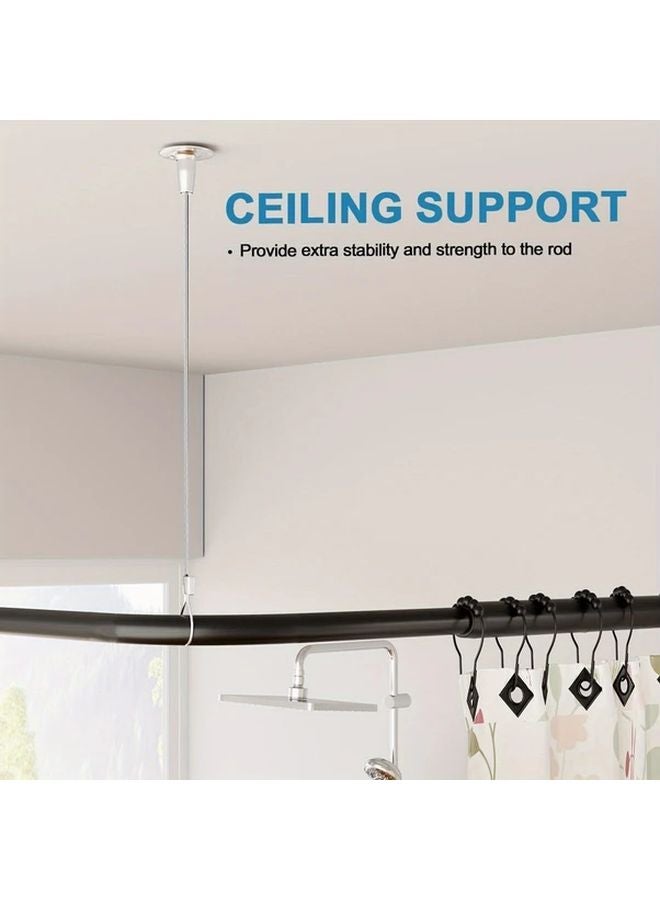 50 cm Stainless Steel Ceiling Mounted Shower Curtain Rod Support Adjustable Bracket - Image 5
