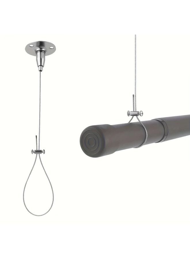 50 cm Stainless Steel Ceiling Mounted Shower Curtain Rod Support Adjustable Bracket - Image 2