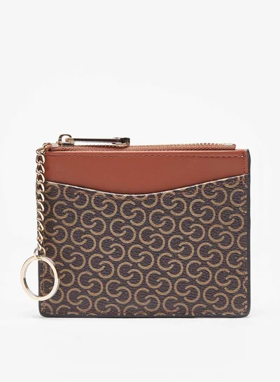 سيليست Women's Monogram Card Holder with Zip Closure