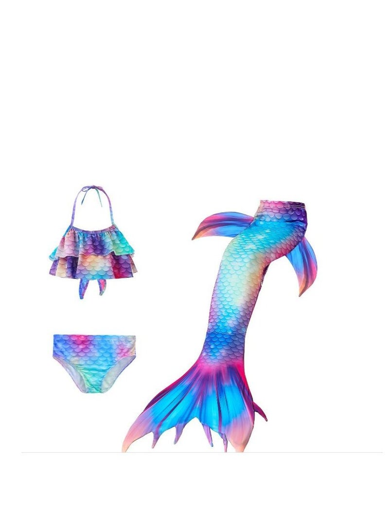 Y&D 3-Piece Mermaid Bathing Swimsuit Set  140CM - Image 3