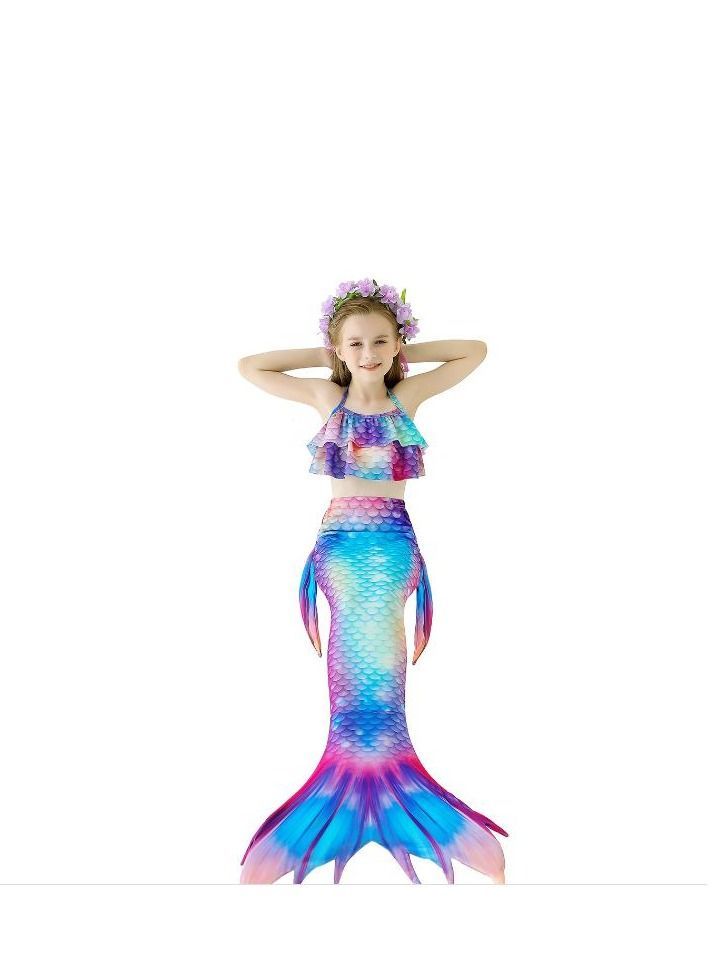 Y&D 3-Piece Mermaid Bathing Swimsuit Set  140CM - Image 4