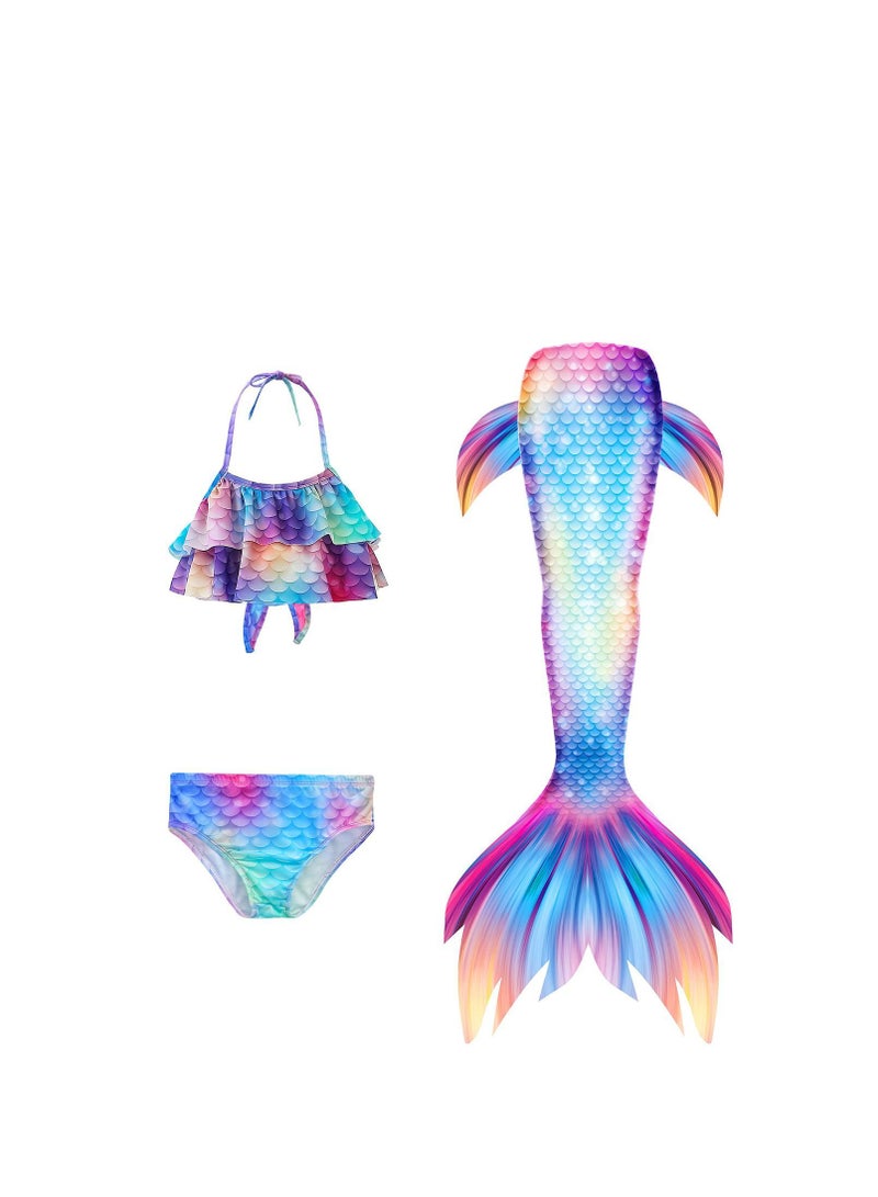 Y&D 3-Piece Mermaid Bathing Swimsuit Set  140CM - Image 2