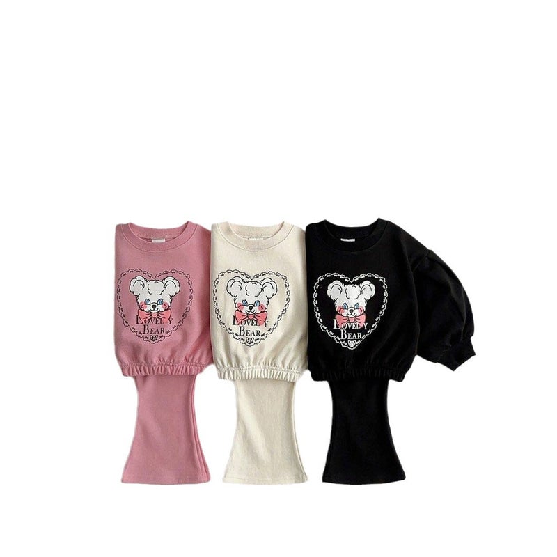 2024 spring girls sweater suit South Korea childrens clothing girls western style long sleeve small and medium-sized childrens womens treasure top Black - Image 5