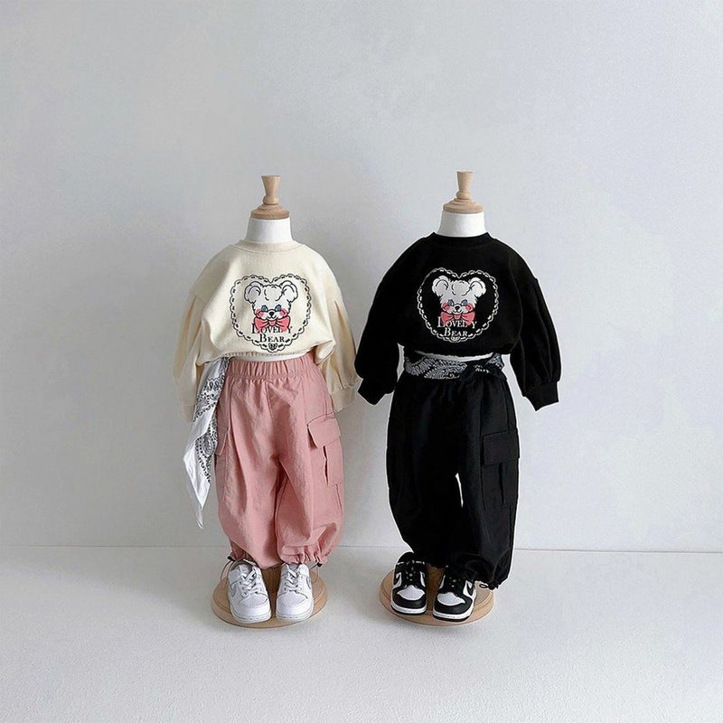 2024 spring girls sweater suit South Korea childrens clothing girls western style long sleeve small and medium-sized childrens womens treasure top Black - Image 4