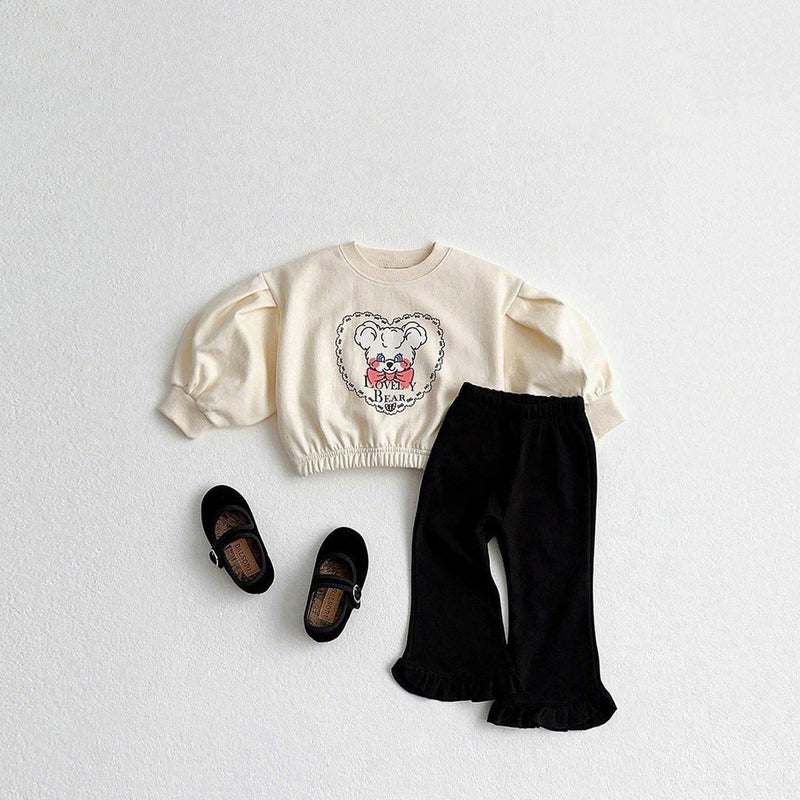 2024 spring girls sweater suit South Korea childrens clothing girls western style long sleeve small and medium-sized childrens womens treasure top Black - Image 3
