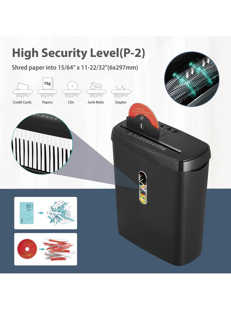 Generic - Paper Shredder for Home Office, 8-Sheet Strip Cut with 3.17 Gallon Basket, P-2 Security Level, 3-Mode Design Shred CD & Credit Card, Durable&Fast with Jam Proof System, Black - Image 1