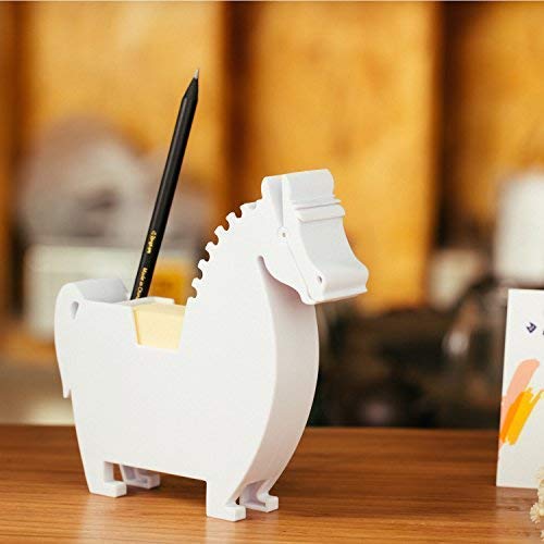 xincx Memo Holder Desktop Note pad Dispenser Horse Pen Holder Multi-Functional Clip for Note Short Note pad,2 Packs memo (Horse, Black) - Image 5