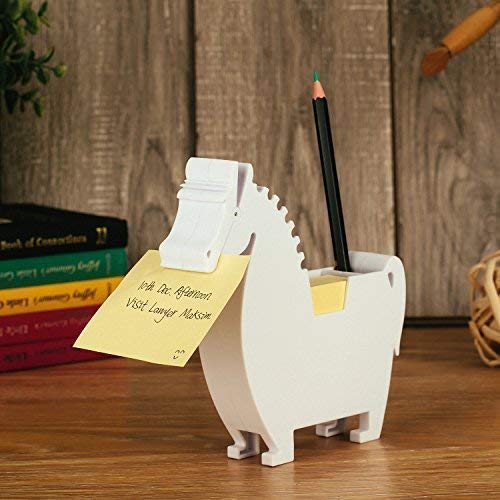 xincx Memo Holder Desktop Note pad Dispenser Horse Pen Holder Multi-Functional Clip for Note Short Note pad,2 Packs memo (Horse, Black) - Image 2