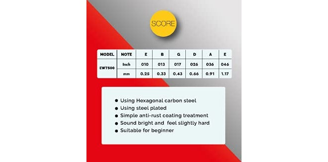 SCORE Electric Guitar String Set .009 - .042 EW7300 (EW7500) - Image 2