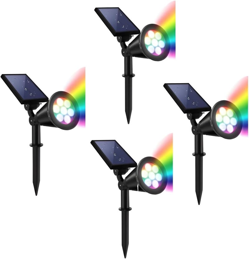 Outdoor Solar Spotlight 7W 7-LED – Waterproof IP65 Landscape Spot Light, RGB - Image 1