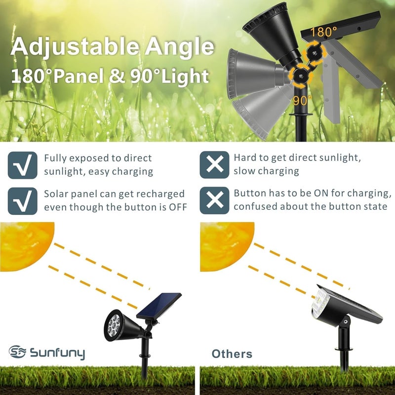 Outdoor Solar Spotlight 7W 7-LED – Waterproof IP65 Landscape Spot Light, RGB - Image 3