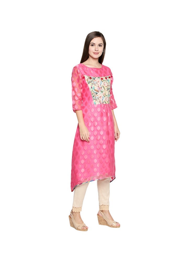 ARCHATTIRE كورتى وردي مطبوع للنساء - Image 4
