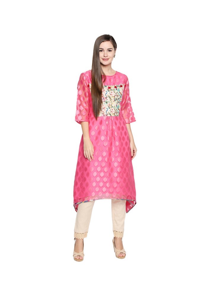 ARCHATTIRE كورتى وردي مطبوع للنساء - Image 2