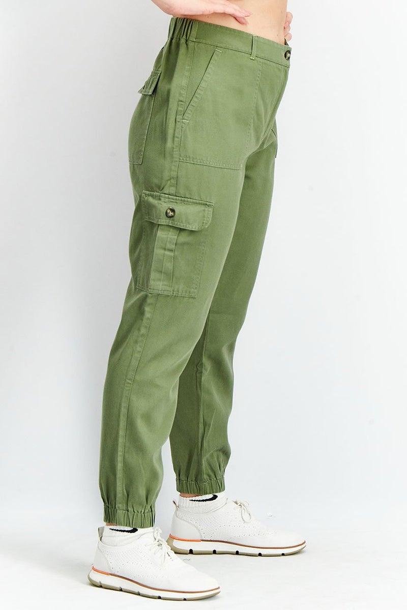 Tchibo Women Regular Fit Cargo Pants, Green - Image 2