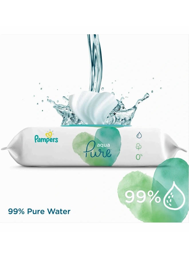 بامبرز مجموعة مناديل مبللة أكوا بيور للأطفال - 48 قطعة - Image 3