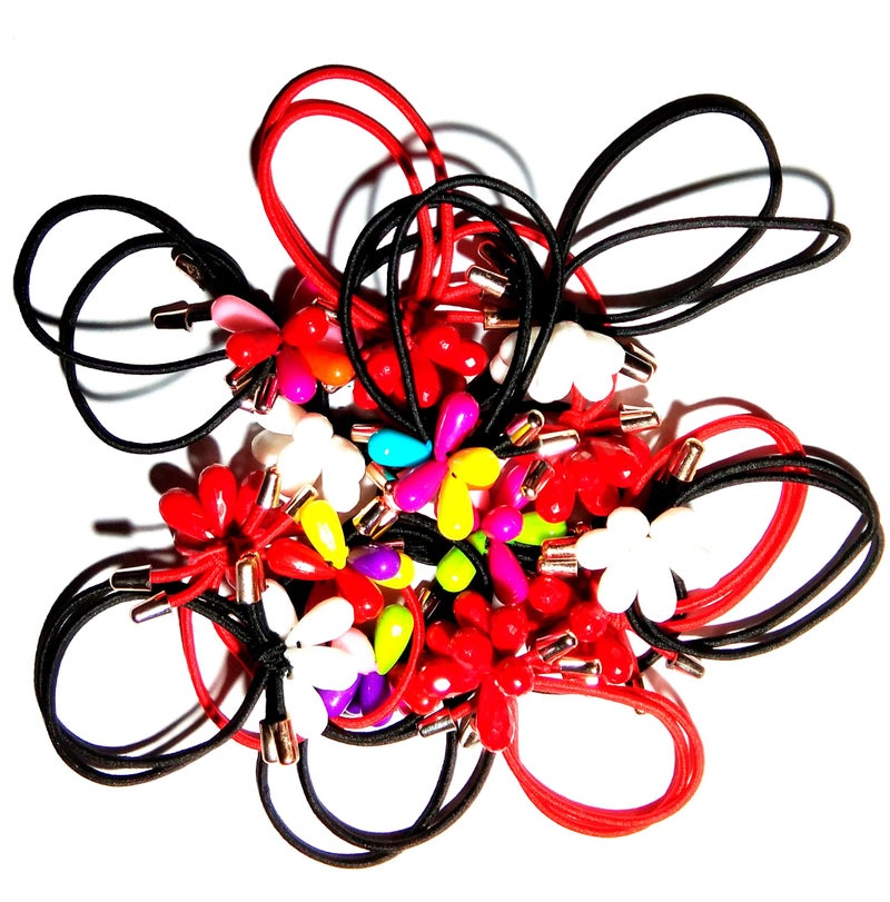 Drishti® Stylist Color-full Hair Rubber For Girls-Women Pack of 20 (Random Assorted Colour) - Image 4