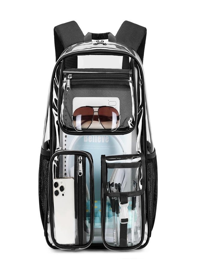 Cusangel Heavy Duty Clear Backpack Clear BookBag,17.5inch TPU Large Capacity See Through Backpack for Sport Events,Travel - Image 1