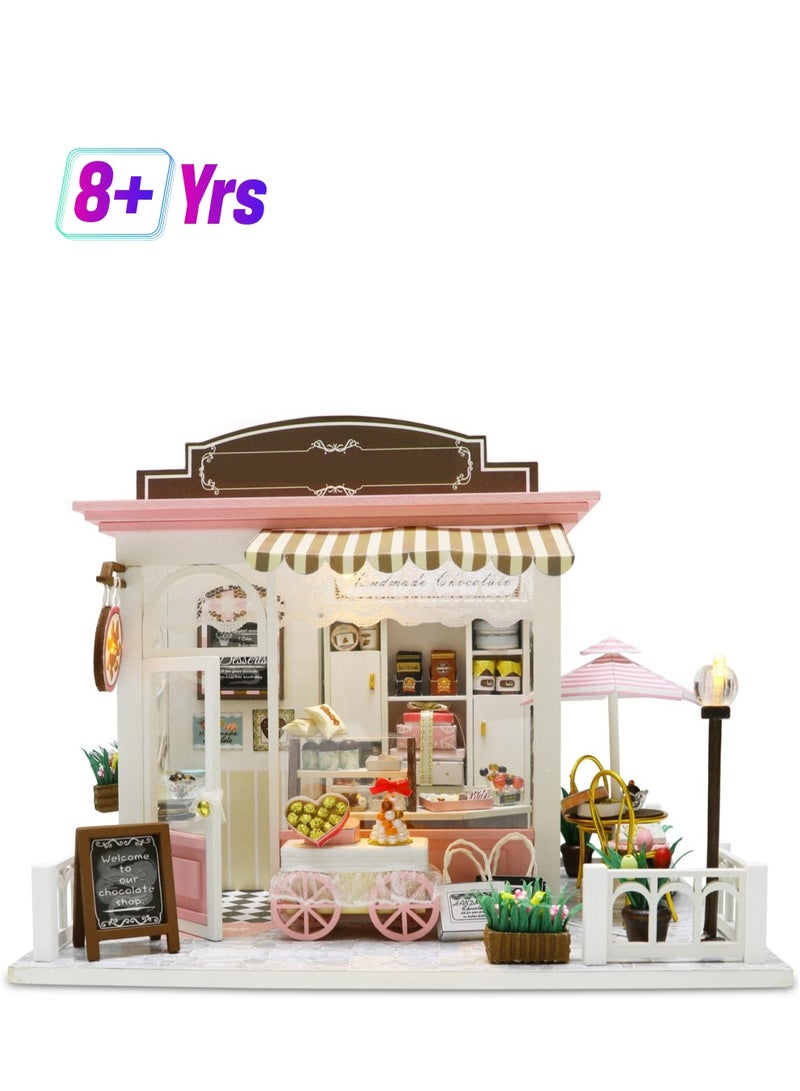 Chocolate Shop Diy Miniature House Kit Crafts Toys Miniature Handmade Building Model 3d Wooden Puzzle Suitable For Adults And Children - Image 1