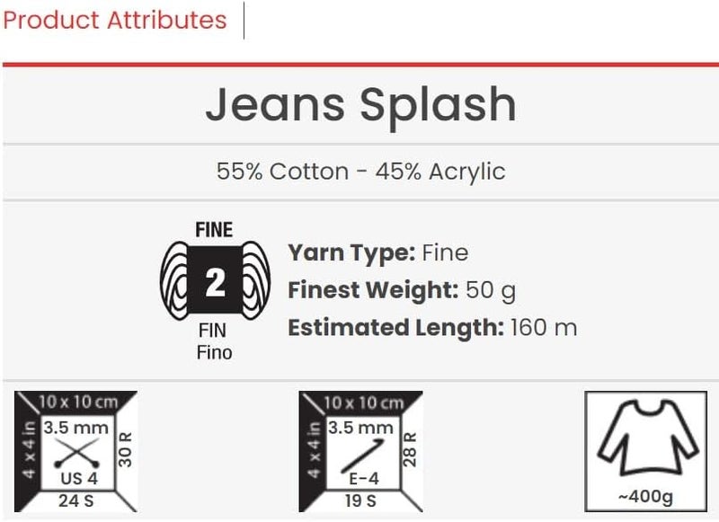 YarnArt خيط يارن آرت جينز سبلش خيط رياضي متنوع الألوان 55% قطن 45% أكريليك كرة واحدة 50 جرام 174 ياردة خيط قطن ناعم للأميغورومي - Image 4