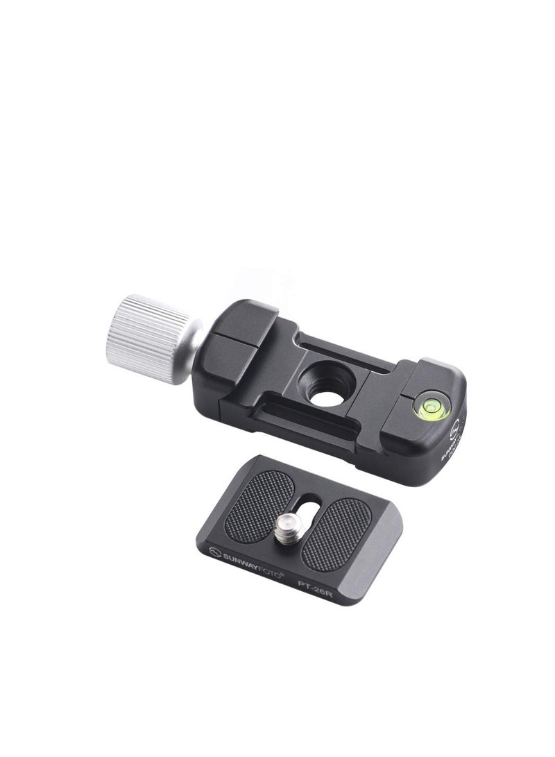 DDC - 26LT QR - Plate + Clamp Combo Compatible with Arca/ RRS QR Plate (26mm) Screw-knob Clamp Aluminum Material - Image 1