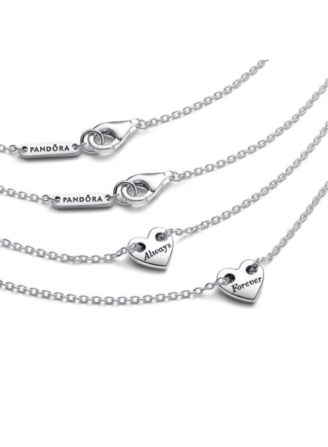 Pandora  Forever & Always Splittable Heart Collier Necklaces for Women | Best Price UAE