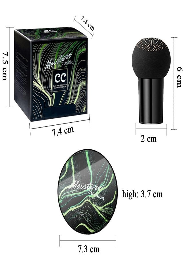nvyue Air Cushion CC Cream Mushroom Head Foundation,BB Cream Makeup Foundation,Moisturizing Concealer,Long Lasting Full Coverage Waterproof,Even Skin Tone for All Skin Types (3# Dark Brown, 20g) - Image 5