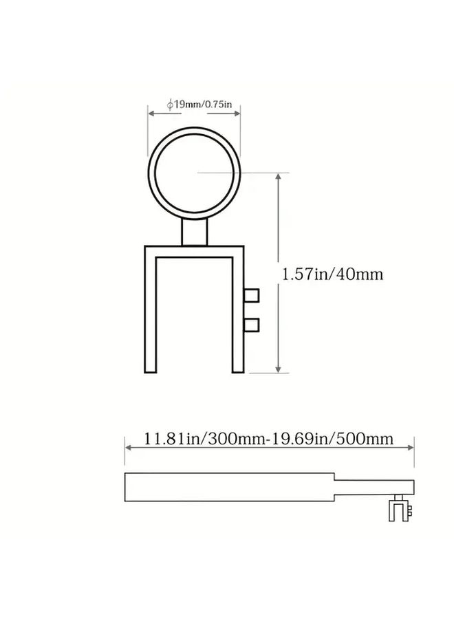 Adjustable Stainless Steel Shower Screen Rail 300mm To 500mm For 8mm 12mm Glass - Image 4
