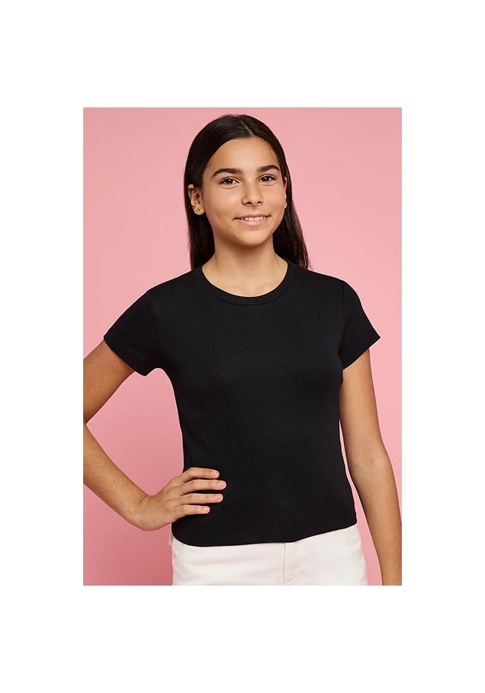 R&b Solid T-Shirt with Crew Neck and Short Sleeves