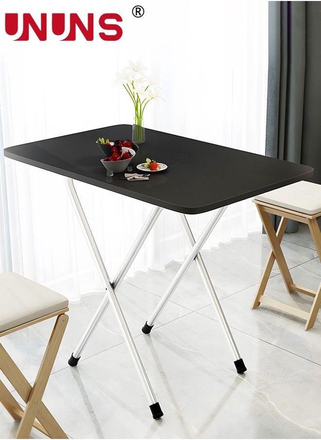 UNUNS - Folding Table,Folding TV Table,TV Tray,Dinner Tray,Dinner Folding Table for Small Space Eating,Dinner Foldable Side Desk with Wooden Top and Metal Frame - Image 1