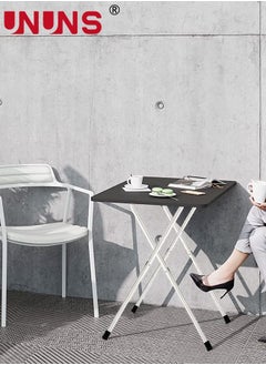 UNUNS Folding Table,Folding TV Table,TV Tray,Dinner Tray,Dinner Folding Table for Small Space Eating,Dinner Foldable Side Desk with Wooden Top and Metal Frame  - Image 4