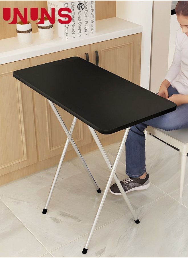 UNUNS - Folding Table,Folding TV Table,TV Tray,Dinner Tray,Dinner Folding Table for Small Space Eating,Dinner Foldable Side Desk with Wooden Top and Metal Frame - Image 1