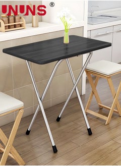 UNUNS Folding Table,Folding TV Table,TV Tray,Dinner Tray,Dinner Folding Table for Small Space Eating,Dinner Foldable Side Desk with Wooden Top and Metal Frame  - Image 3