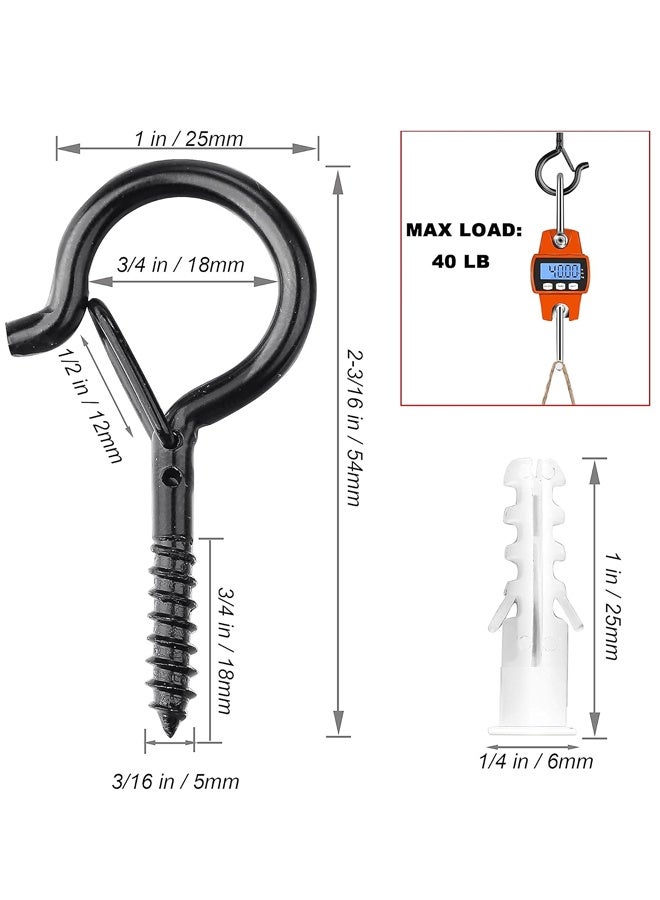 20 PCS Q-Hanger Hooks with Safety Buckle, Windproof Screw Hooks for Outdoor String Lights Hanging, Plants - Image 2