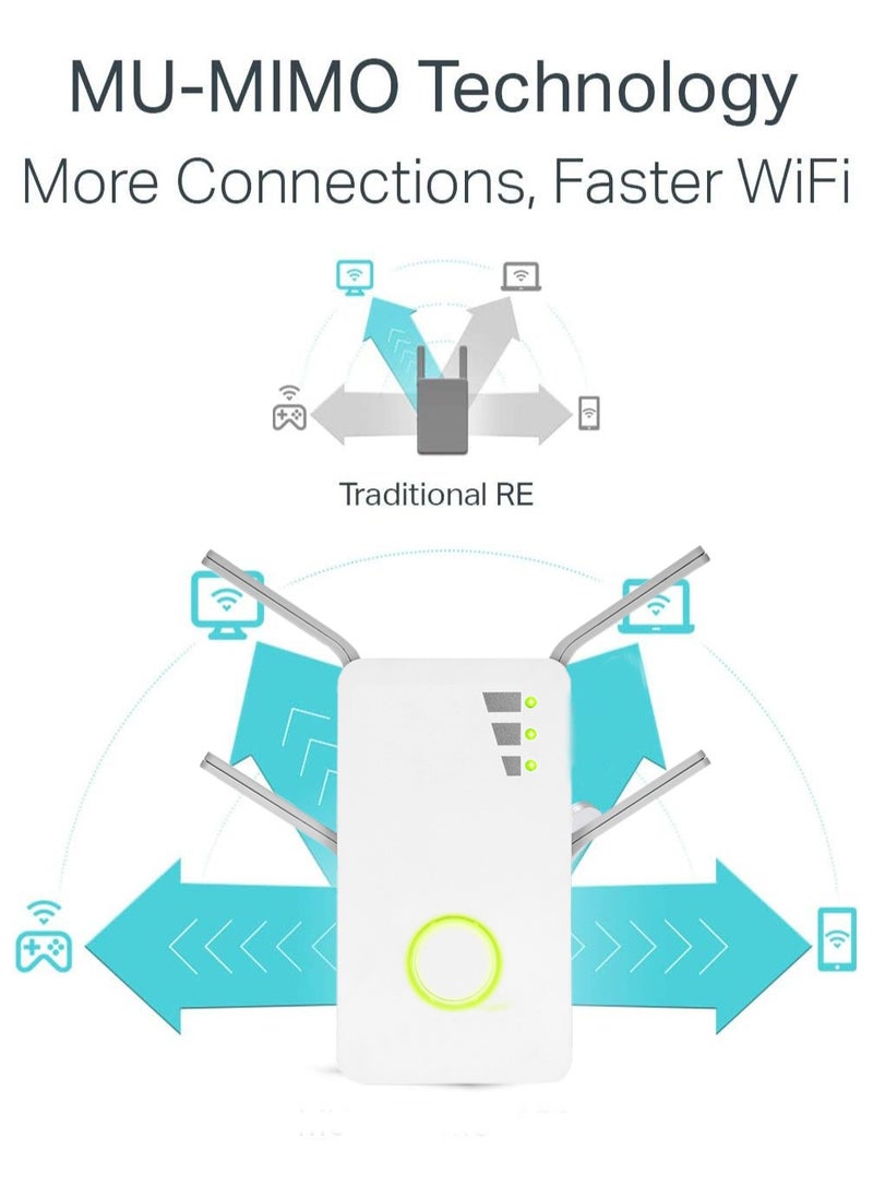 Generic WiFi Extender, Up to 2600Mbps, Dual Band WiFi Range Extender, Gigabit port, Internet Booster, Repeater, Access Point  - Image 4