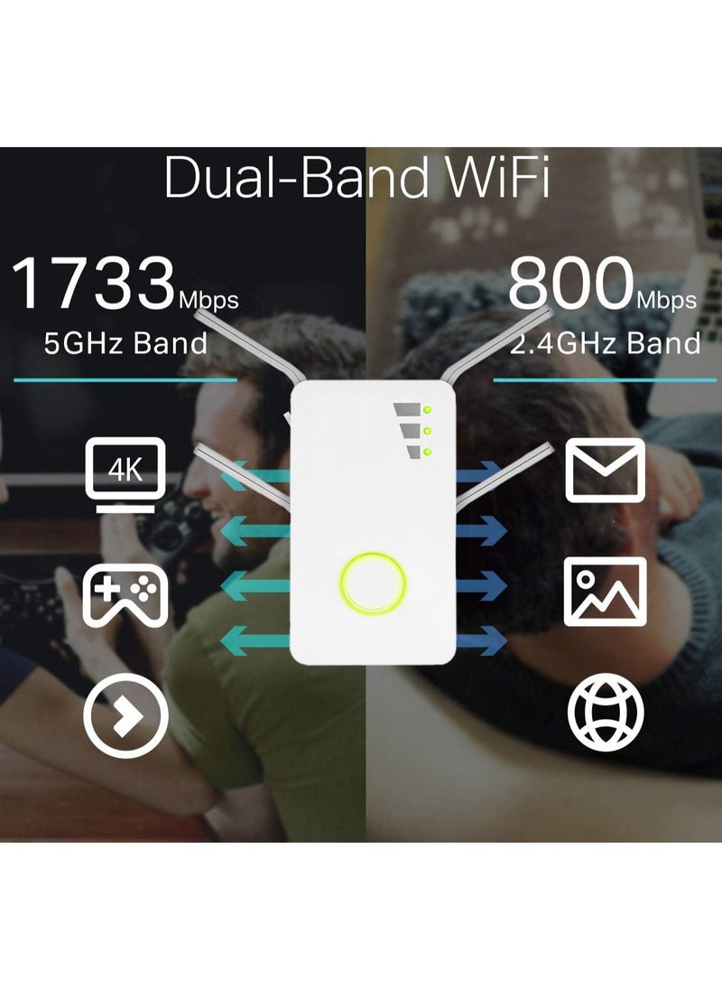 Generic - WiFi Extender, Up to 2600Mbps, Dual Band WiFi Range Extender, Gigabit port, Internet Booster, Repeater, Access Point - Image 1