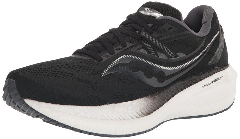 Saucony Men's Triumph 20 Running Shoe, Black/White, 11 Wide - Image 1