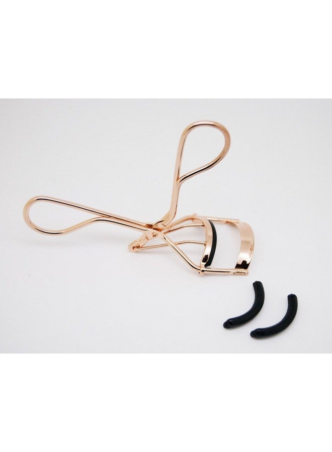 إميليستورز أداة مكياج احترافية للرموش مع 2 وسادة إعادة تعبئة سيليكون بديلة خالية من الألم، مكبس رموش معدني، قطعة واحدة، لون ذهبي - Image 2