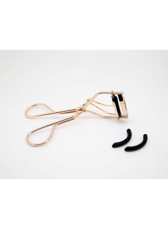 إميليستورز أداة مكياج احترافية للرموش مع 2 وسادة إعادة تعبئة سيليكون بديلة خالية من الألم، مكبس رموش معدني، قطعة واحدة، لون ذهبي - Image 3