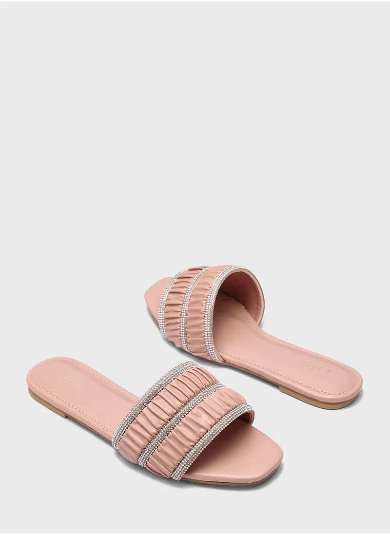 FYOR Quilted Strap Sandals