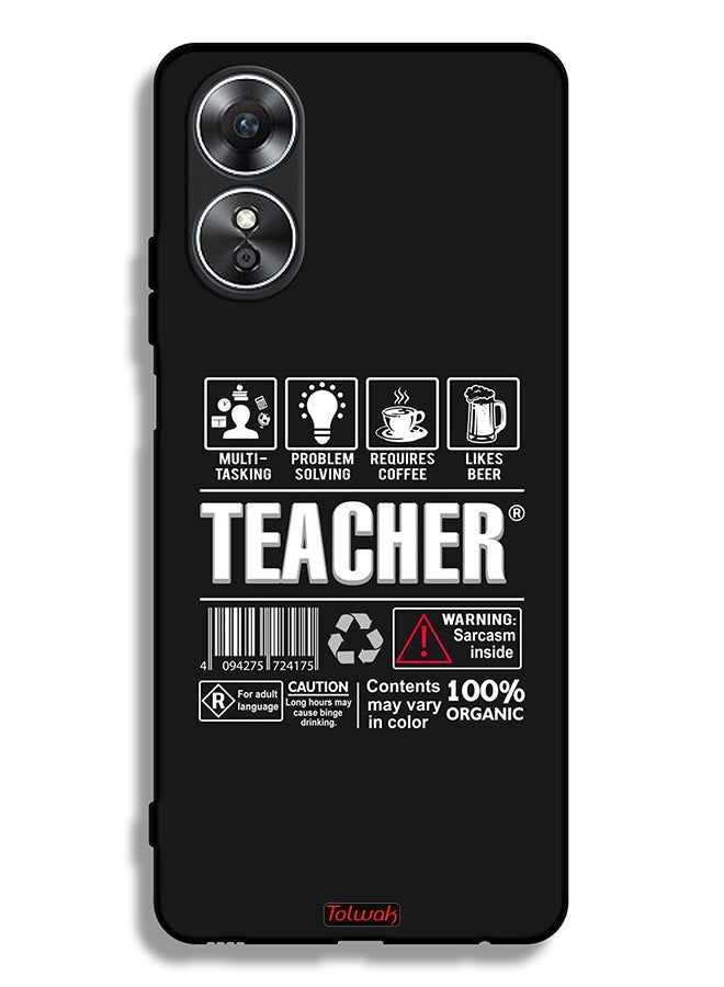 Tolwak Oppo A17 Protective Case Cover Teacher Sticker - Image 2