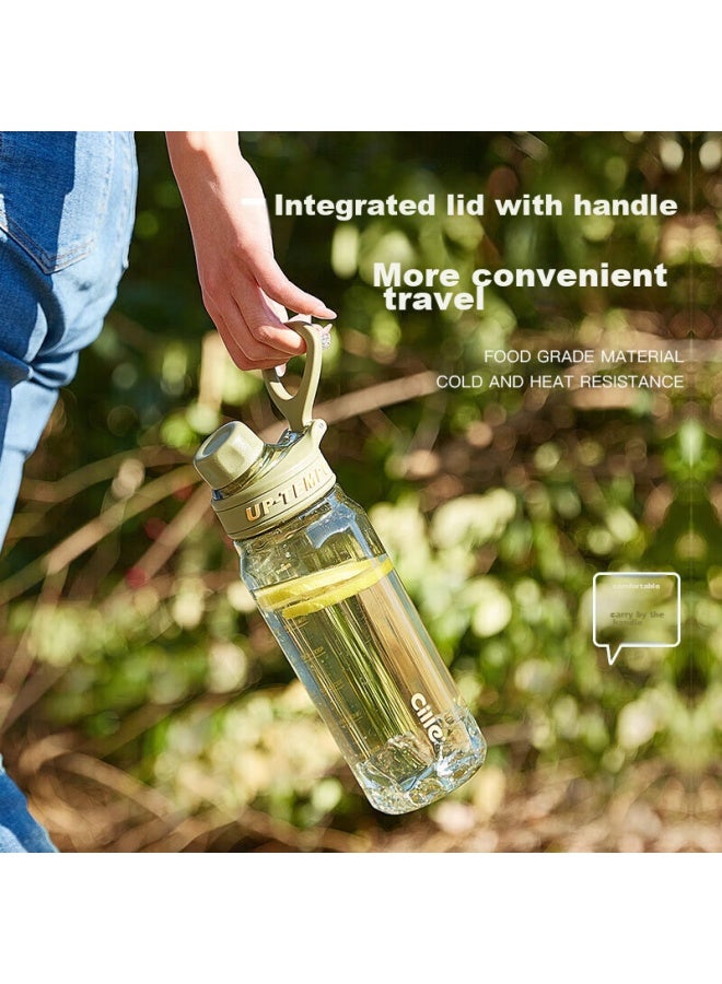 Cille Large Capacity Sports Water Bottle For Men And Women, Summer Tritan Measuring Tea Infuser Plastic Cup Portable Mug Green 680ml - Image 3