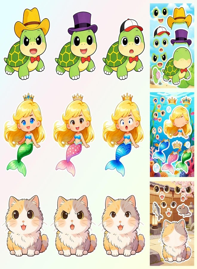 Wercokt 27 Sheets Make a face Stickers for Kids 8.26"x5.9", 9 Designs Animal Theme, Birthday Party Favors, Classroom Activities - Image 5