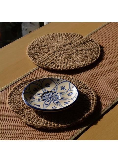 Handmade Circular Dining Table Linen/Place Mat - (Small, Set of 2)