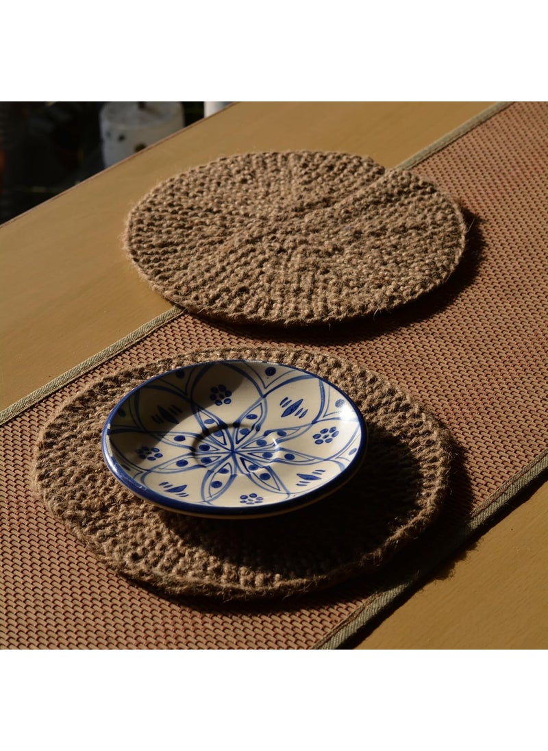 Handmade Circular Dining Table Linen/Place Mat - (Small, Set of 2)