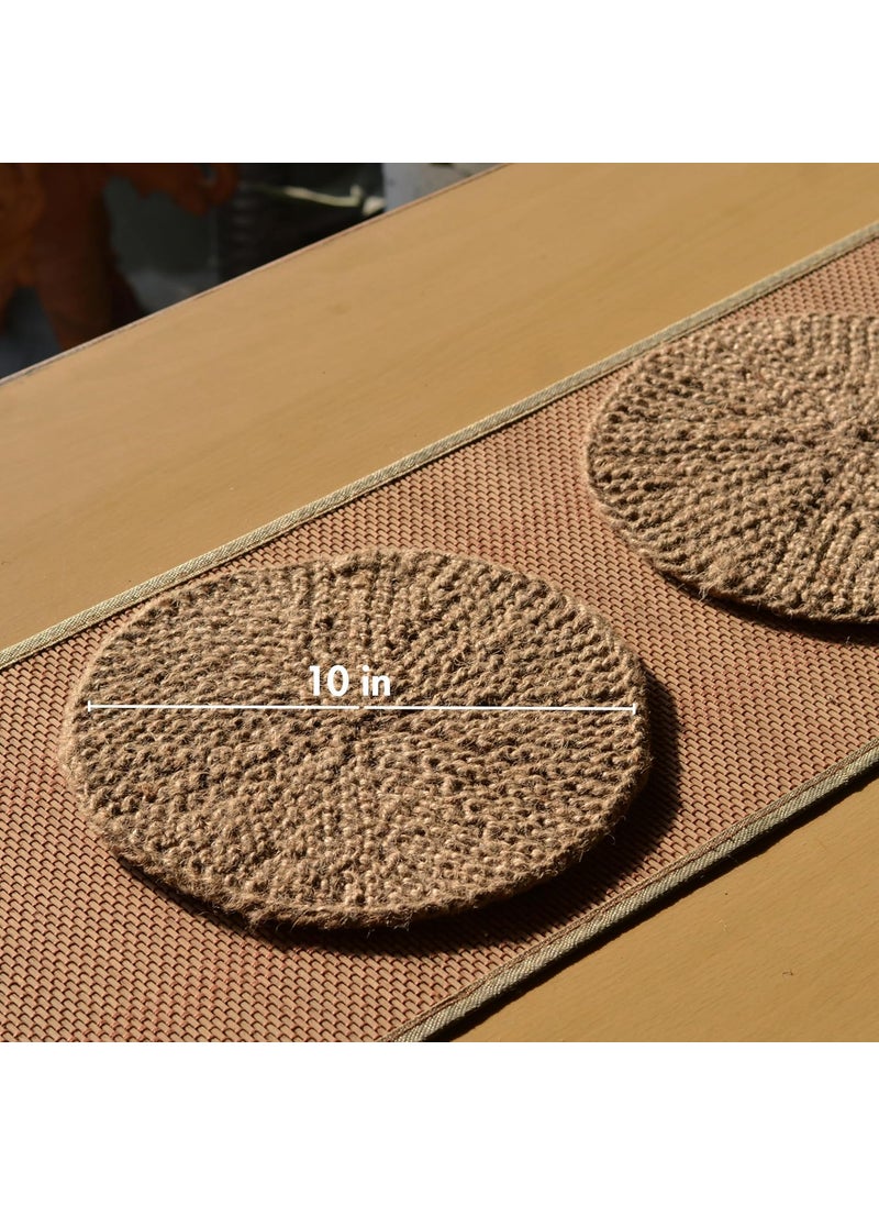 Handmade Circular Dining Table Linen/Place Mat - (Small, Set of 2)